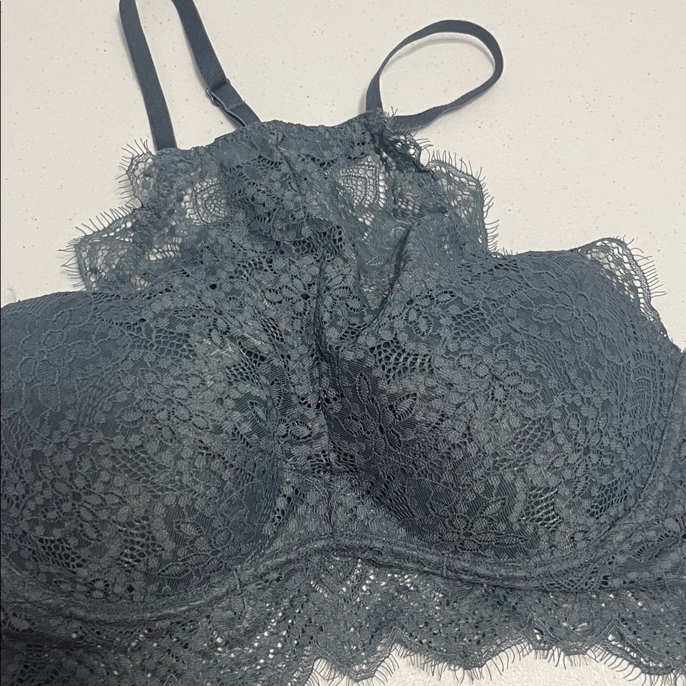 PINK Victoria's Secret Lace Bralette - Charcoal